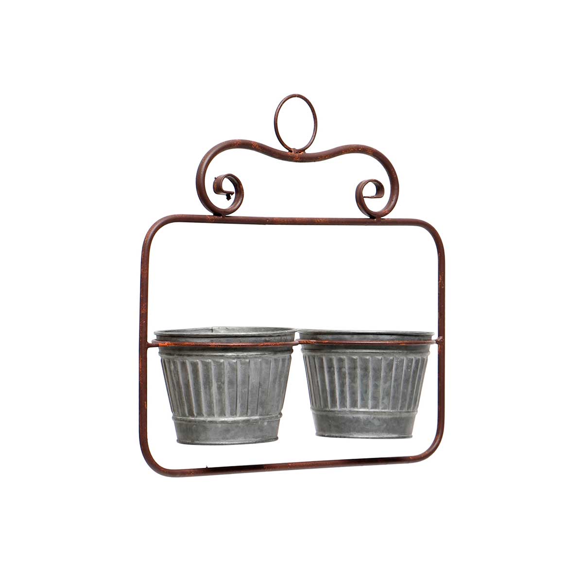 b50 PLANTER HANGING RECTANGLE 13.5IN X 5IN X 13IN GREY METAL - Click Image to Close