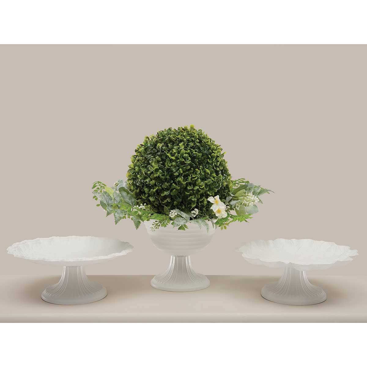 COMPOTE BOWL 7.75IN X 6.25IN MATTE WHITE METAL - Click Image to Close