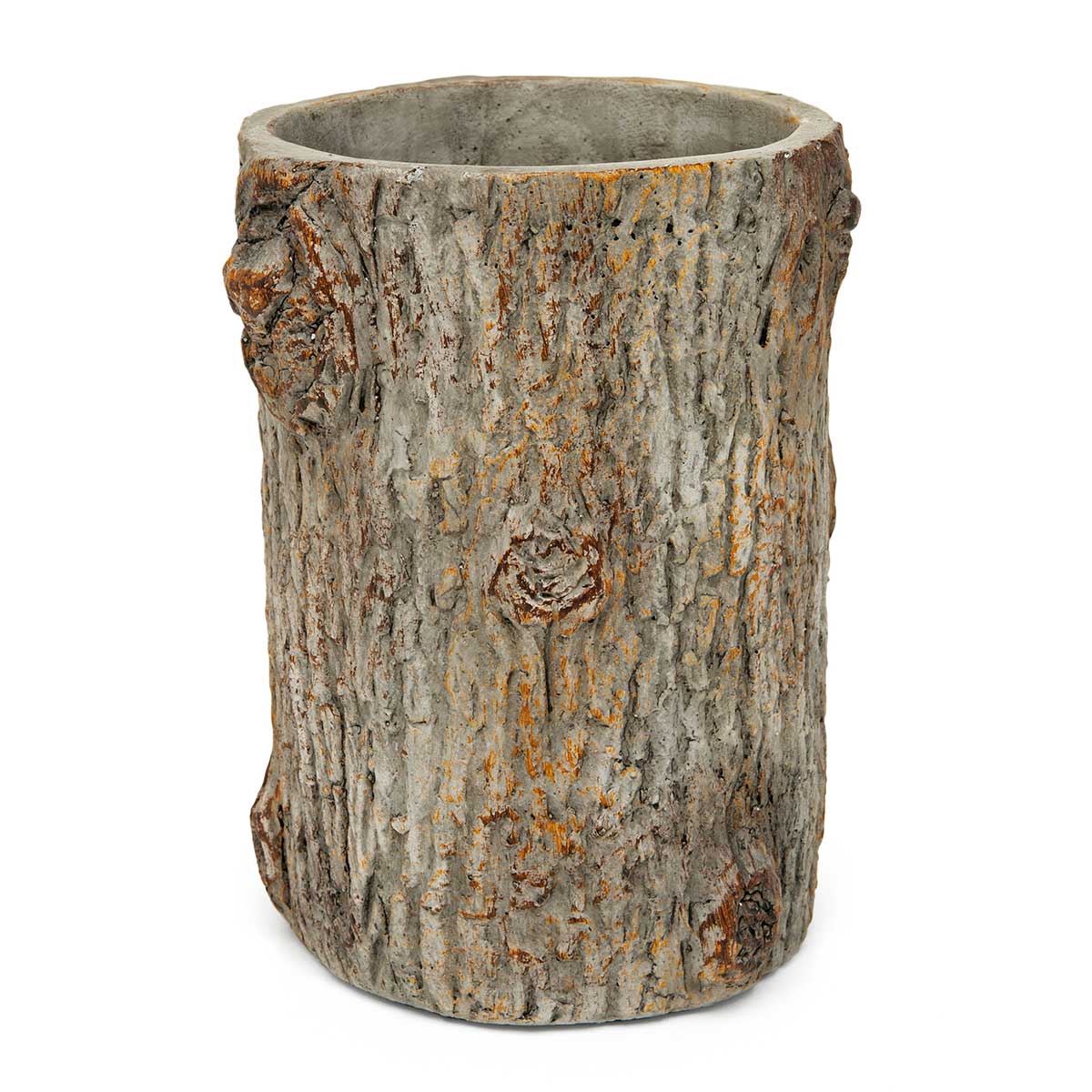 POT TREE TRUNK TALL 5IN X 7IN BROWN CONCRETE - Click Image to Close