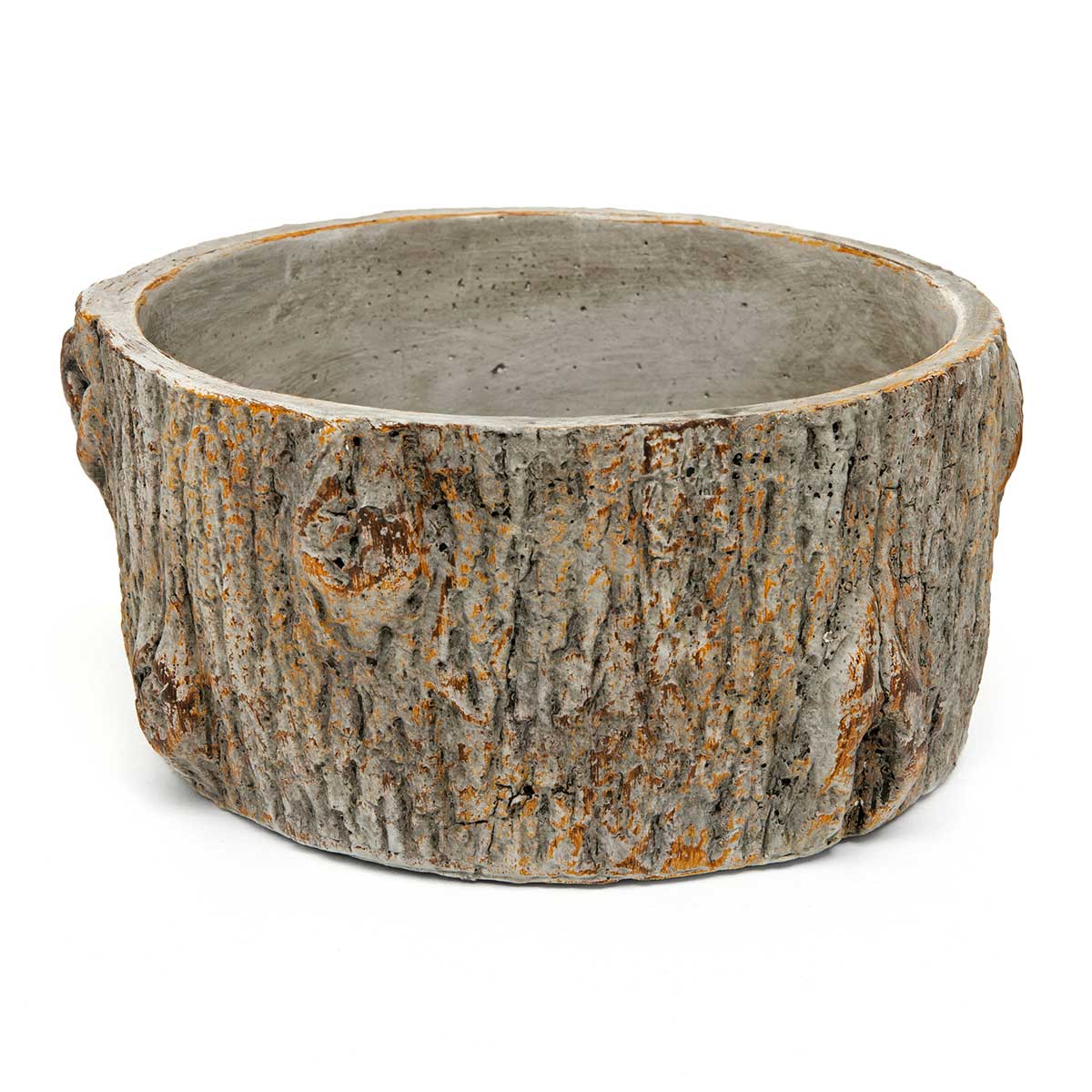 POT TREE TRUNK BOWL 7IN X 3.5IN BROWN CONCRETE