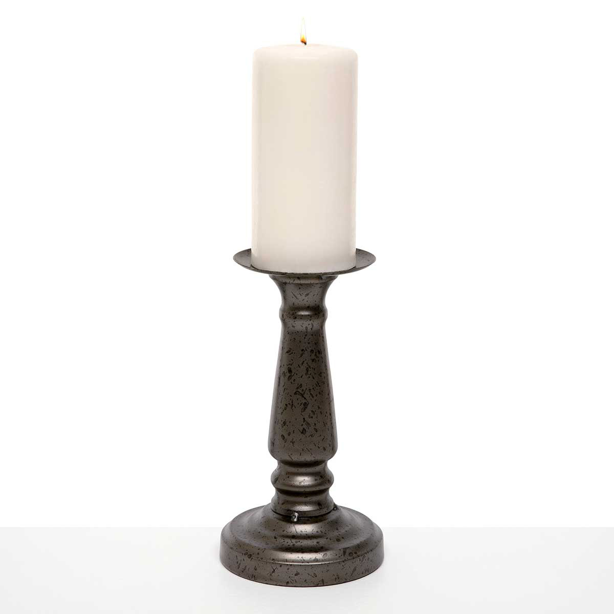 CANDLEHOLDER PEWTER MEDIUM 4.5IN X 8.5IN METAL - Click Image to Close