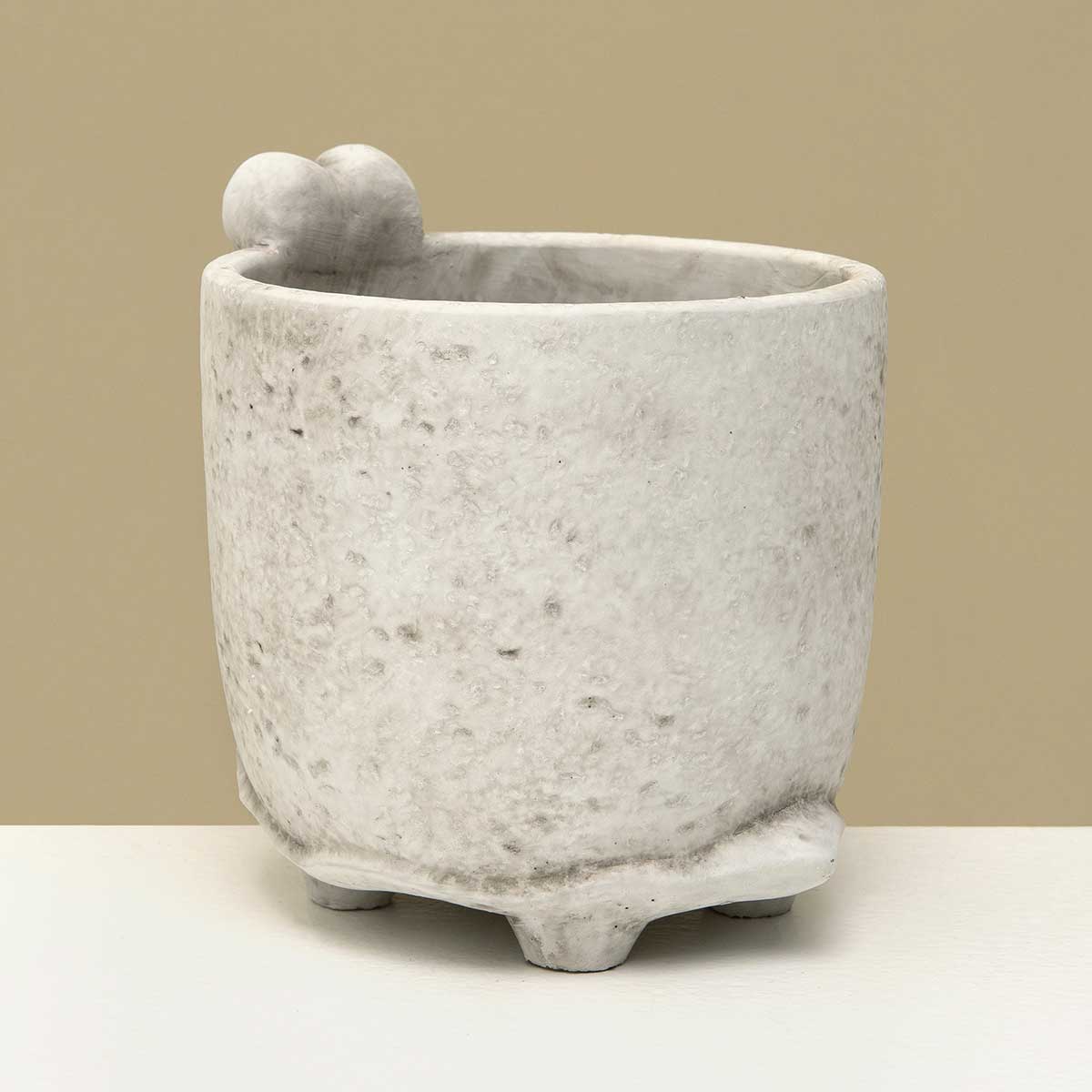 POT SNAIL 4.75IN X 4.5IN GREY WASH CONCRETE - Click Image to Close