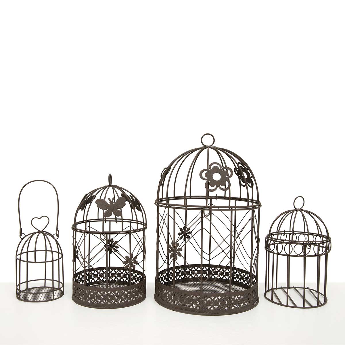 BIRD CAGE VOTIVE HOLDER HEART 3IN X 5IN BROWN METAL - Click Image to Close