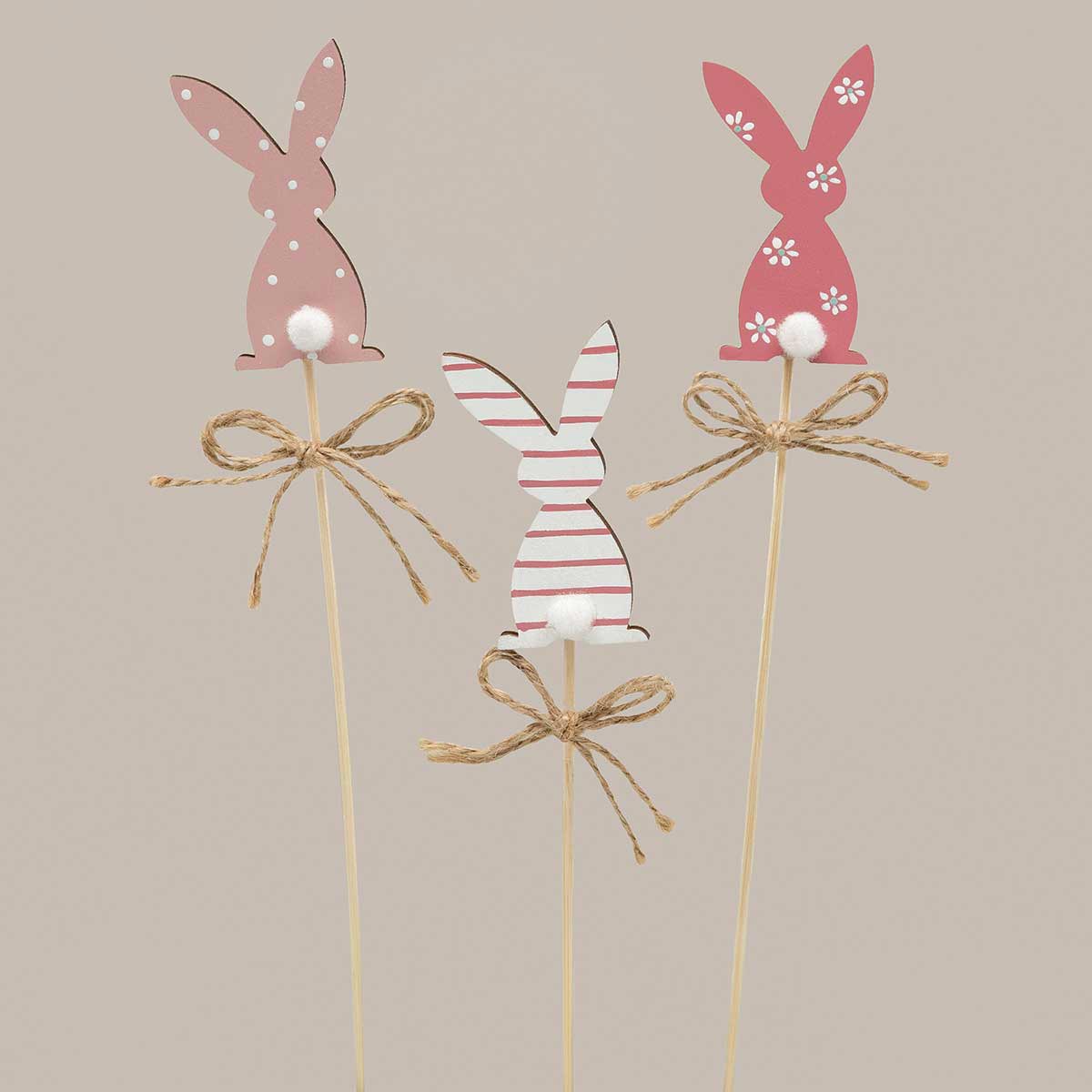 b50 BUNNY ON STICK 3 ASSORTED 1.75IN X .25IN X 3IN (10.75IN) PIN - Click Image to Close