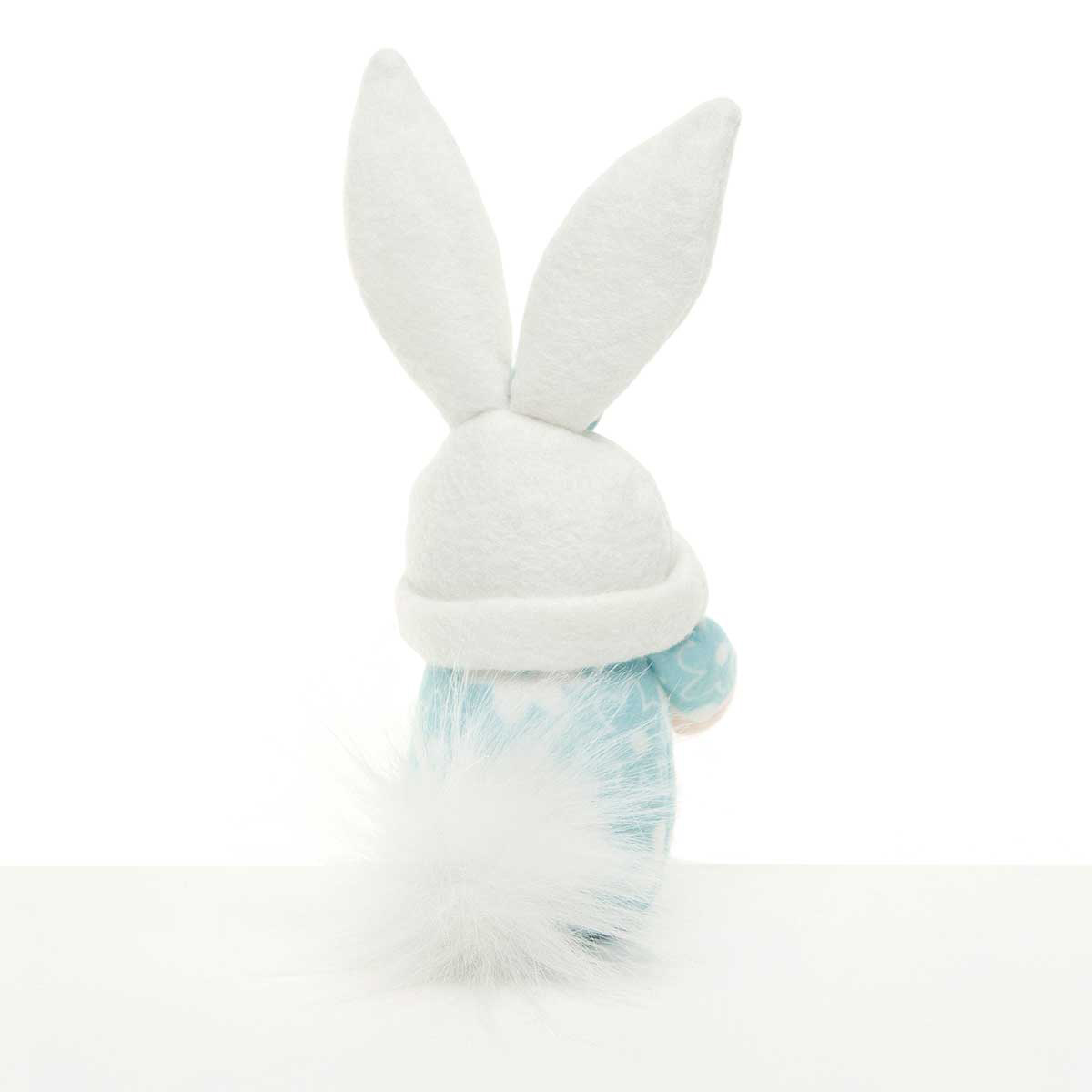 b70 GNOME EASTER BUNNY WITH EGG S 2.25IN X 3.75IN X 6.5IN BLUE/W