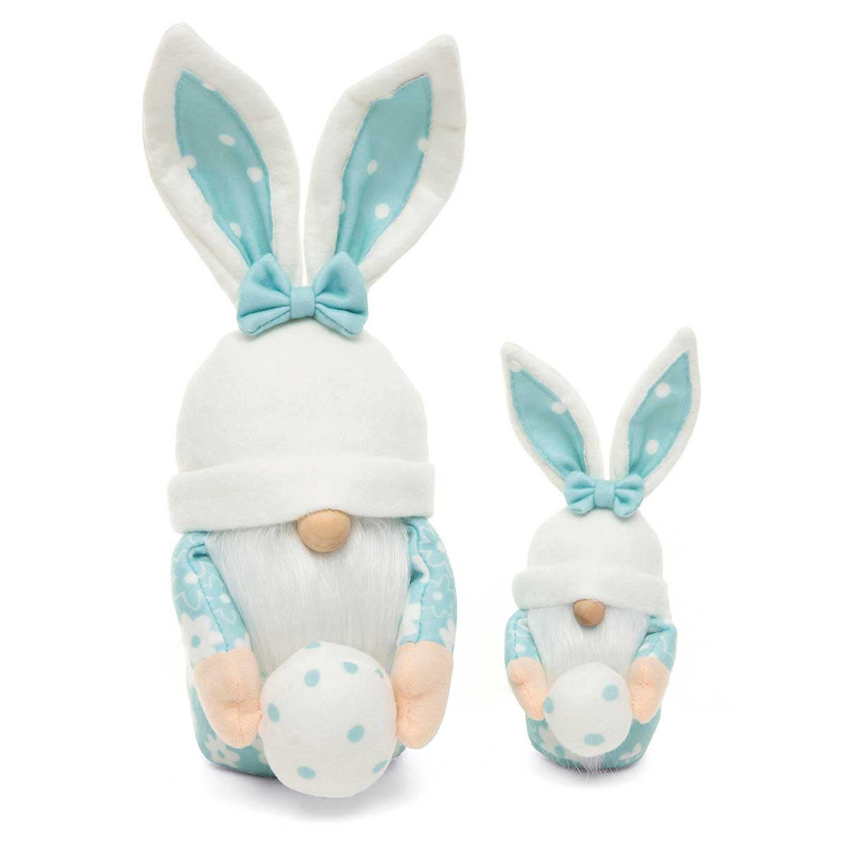 b70 GNOME EASTER BUNNY WITH EGG S 2.25IN X 3.75IN X 6.5IN BLUE/W - Click Image to Close