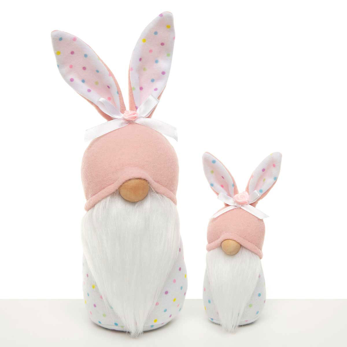 b70 GNOME PINDOT BUNNY LARGE 3.75IN X 6IN X 11.5IN WHITE/PINK