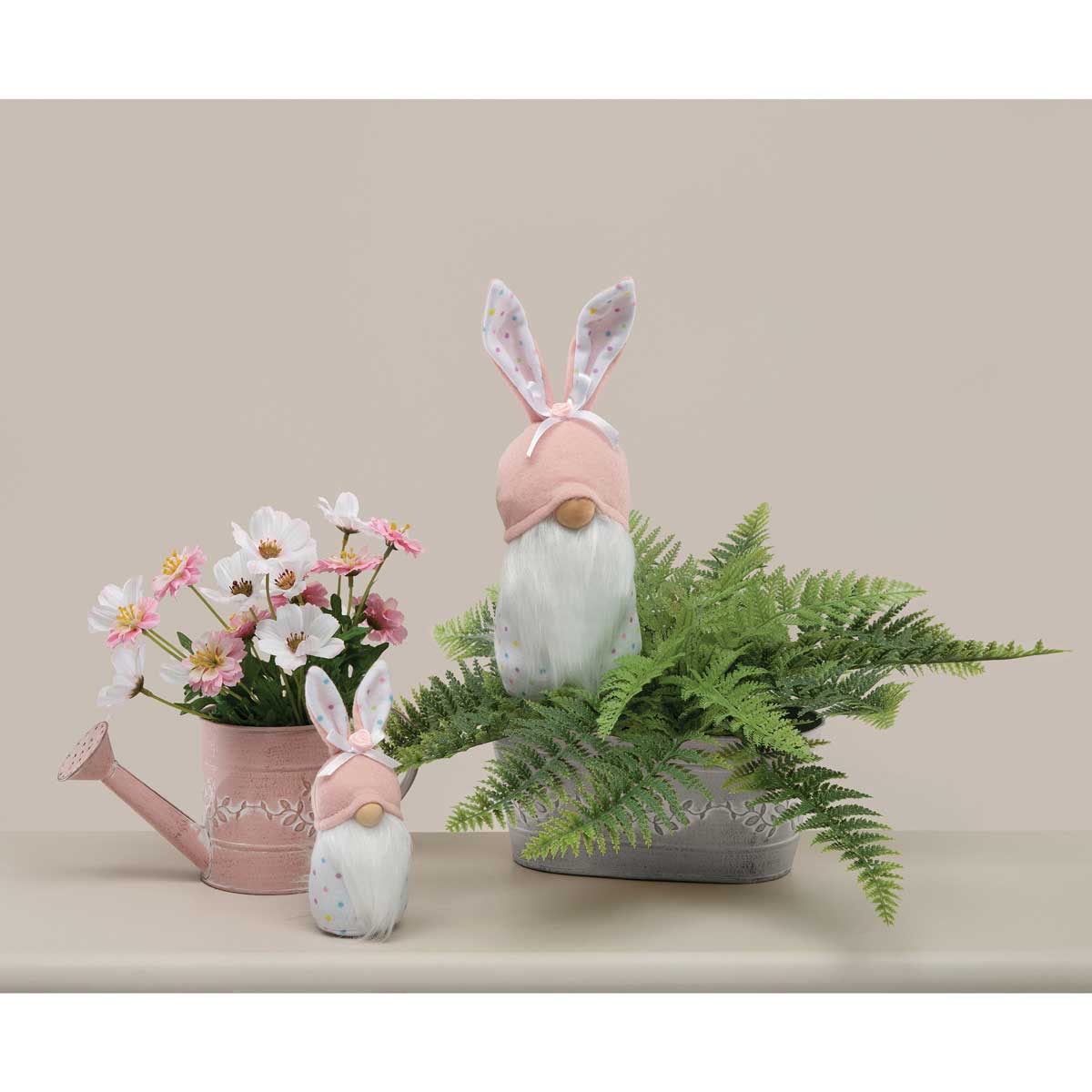 b70 GNOME PINDOT BUNNY LARGE 3.75IN X 6IN X 11.5IN WHITE/PINK