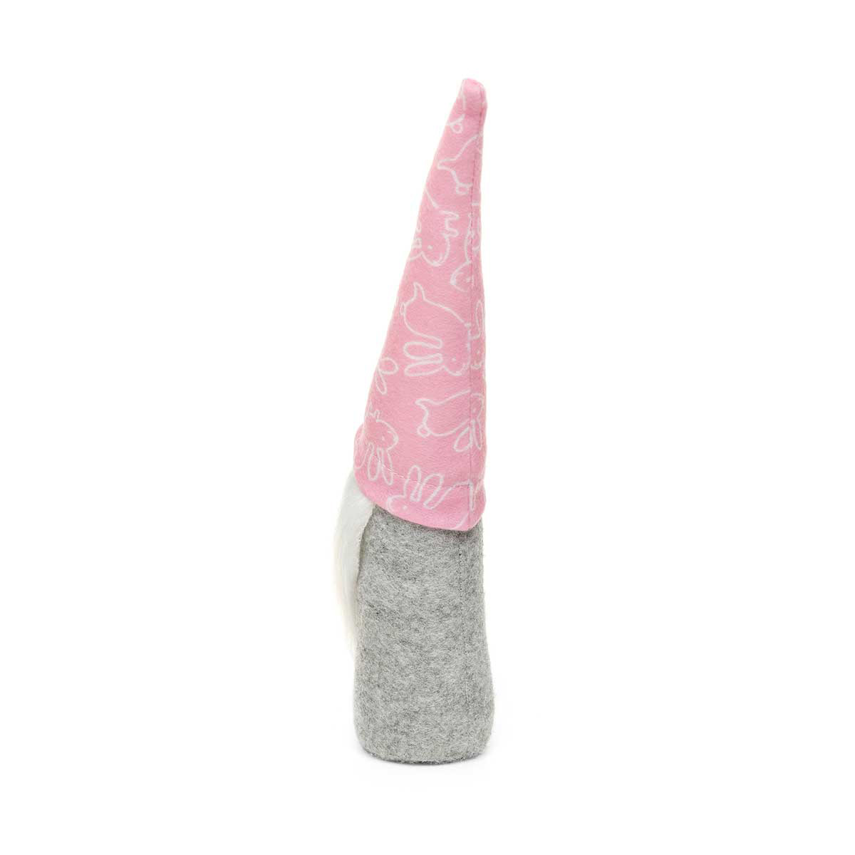 b70 GNOME BUNNY PRINT HAT 1.75IN X 2IN X 10IN PINK/GREY - Click Image to Close
