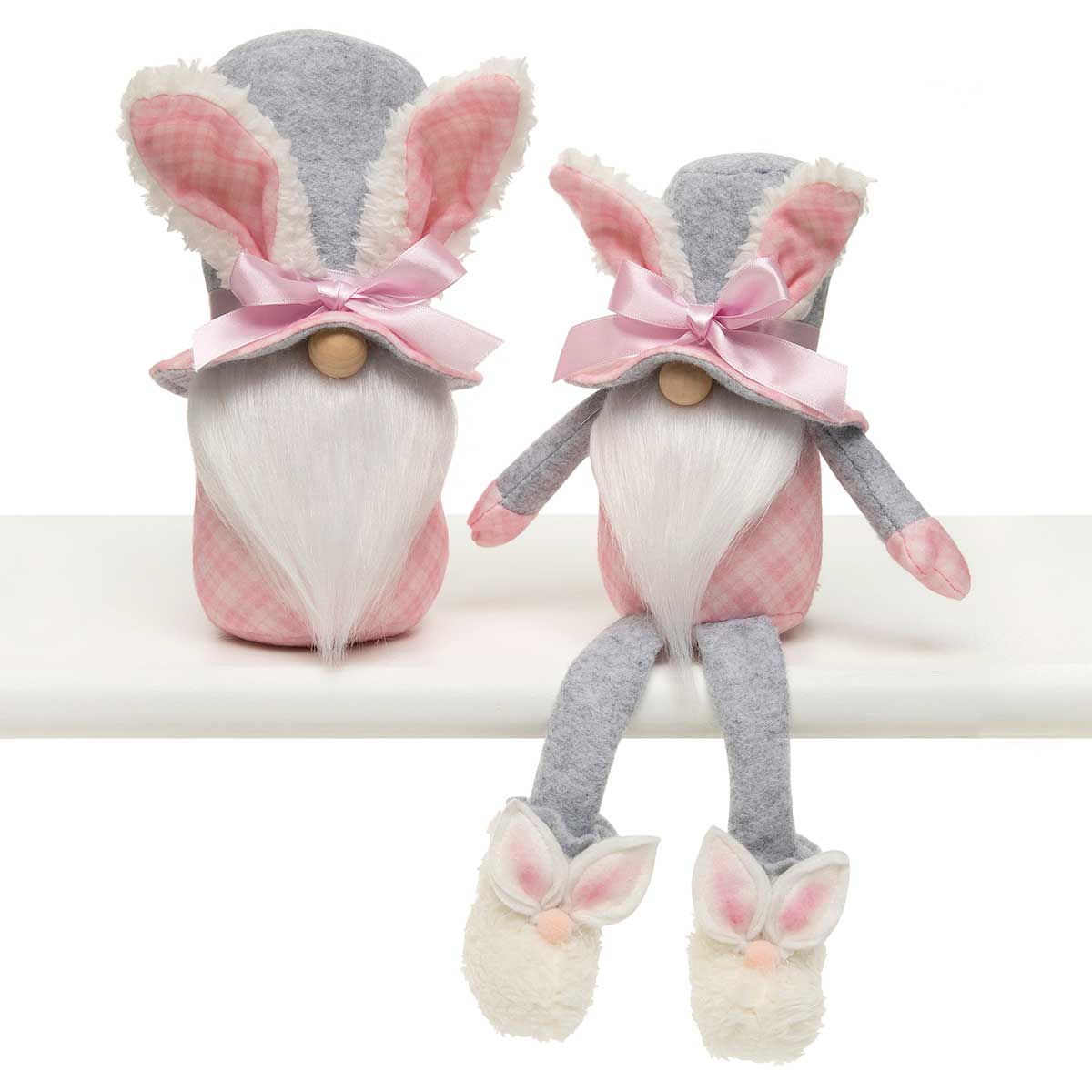 b70 GNOME BUNNY FACE 4IN X 8IN PINK/WHITE/GREY - Click Image to Close