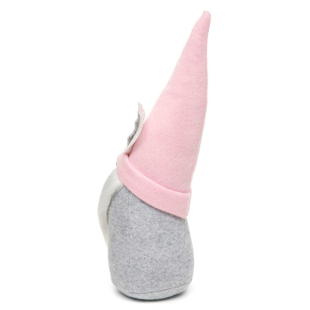 b70 GNOME BUNNY HAT PINK LARGE 3.5IN X 12IN GREY