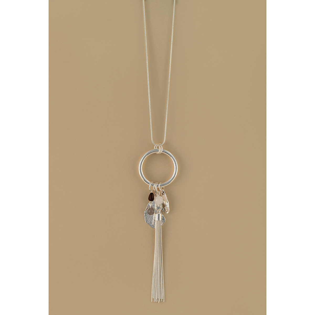 b70 NECKLACE CIRCLE WITH TASSEL 35IN/1.5IN X 7IN