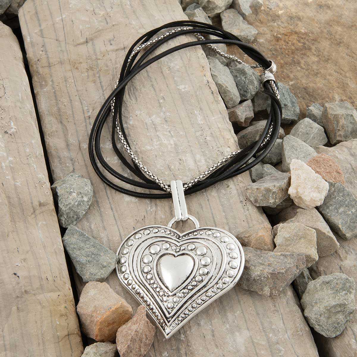 b50 NECKLACE HEART CORDS/CHAINS 18IN-20IN
