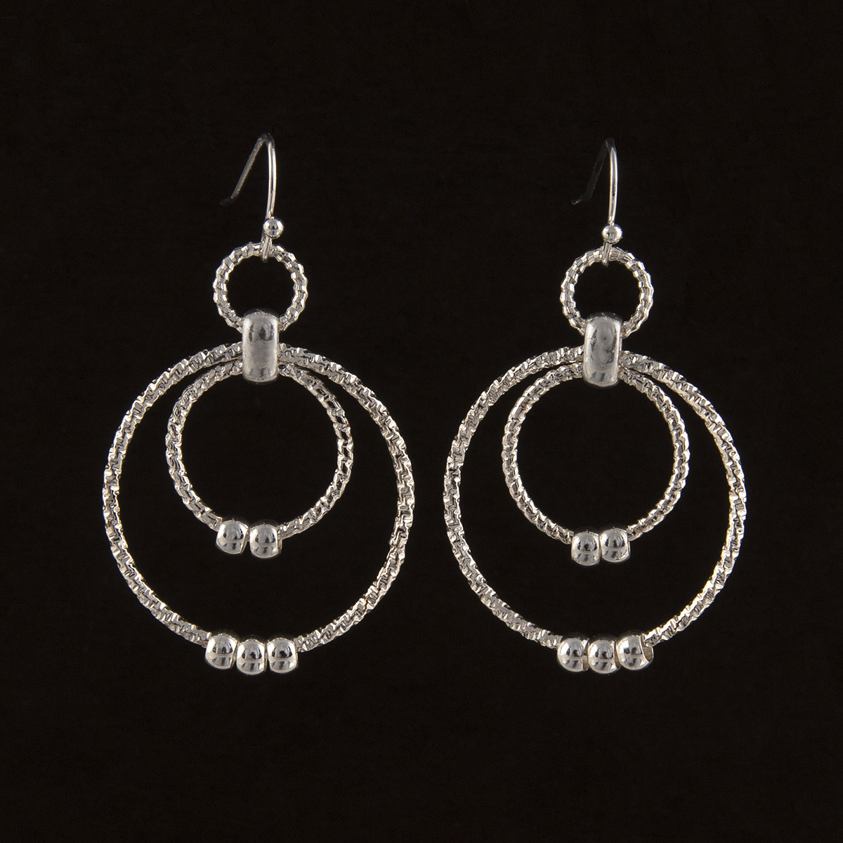 EARRINGS TWISTED DOUBLE CIRCLE