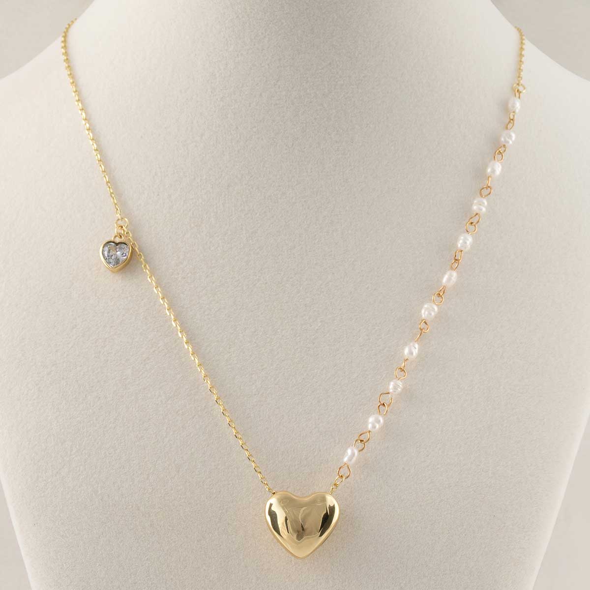 NECKLACE HEART PEARL