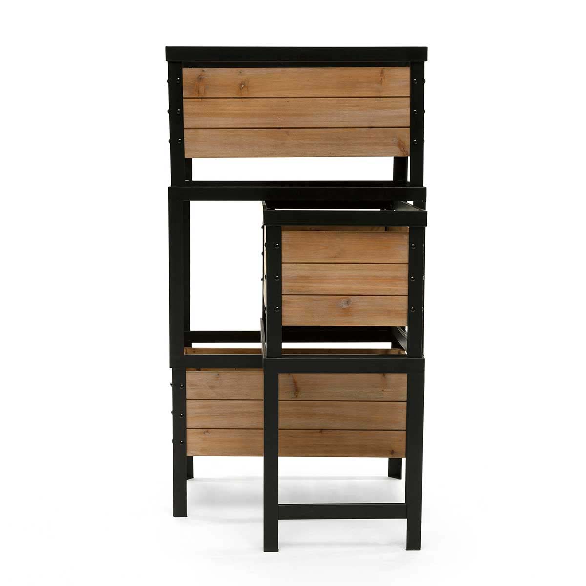 DISPLAY 3 BOX WITH STAND 39IN X 12IN X 36.5IN BROWN/BLACK