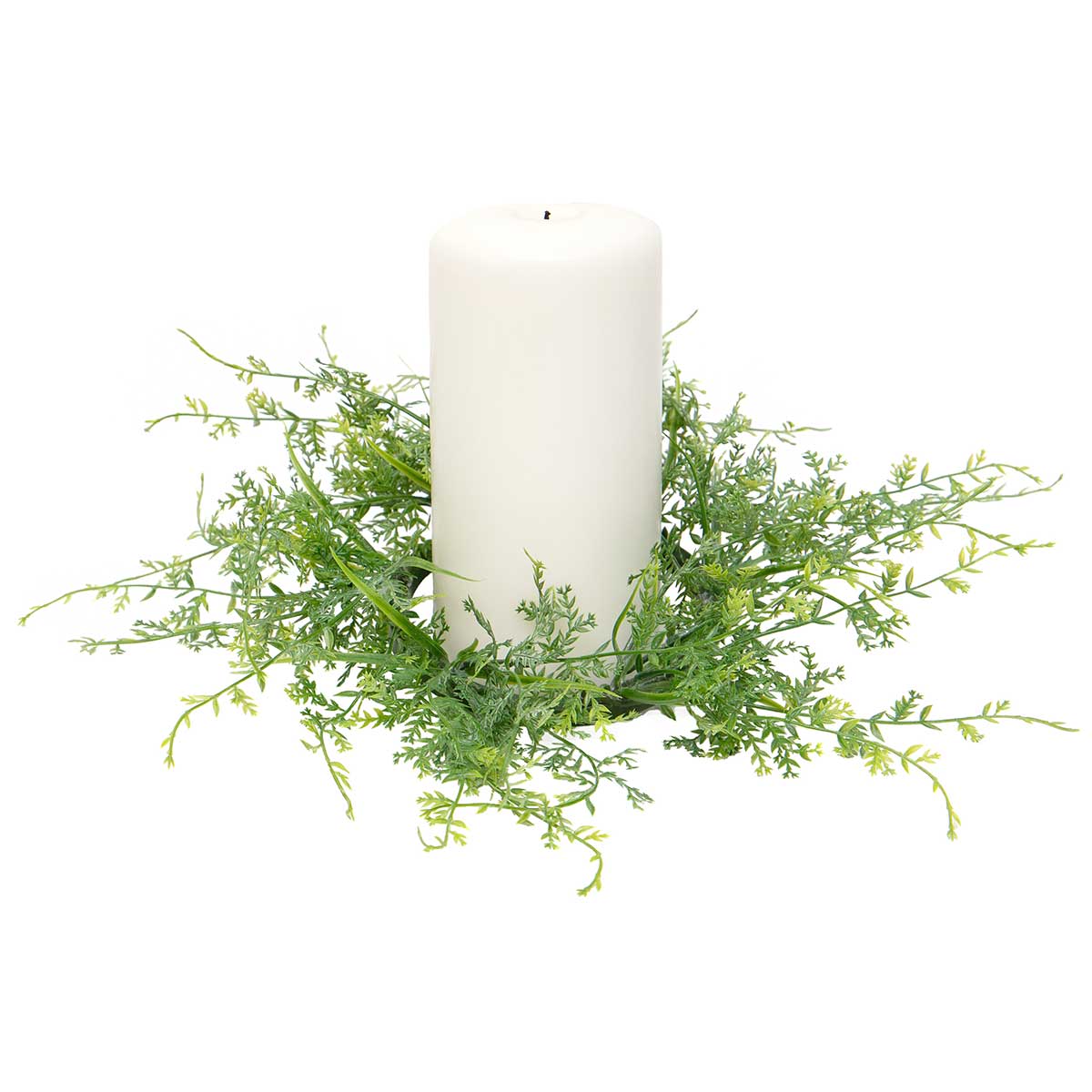 CANDLE RING SPRENGER FERN 12IN (INNER RING 3.5IN) GREEN - Click Image to Close