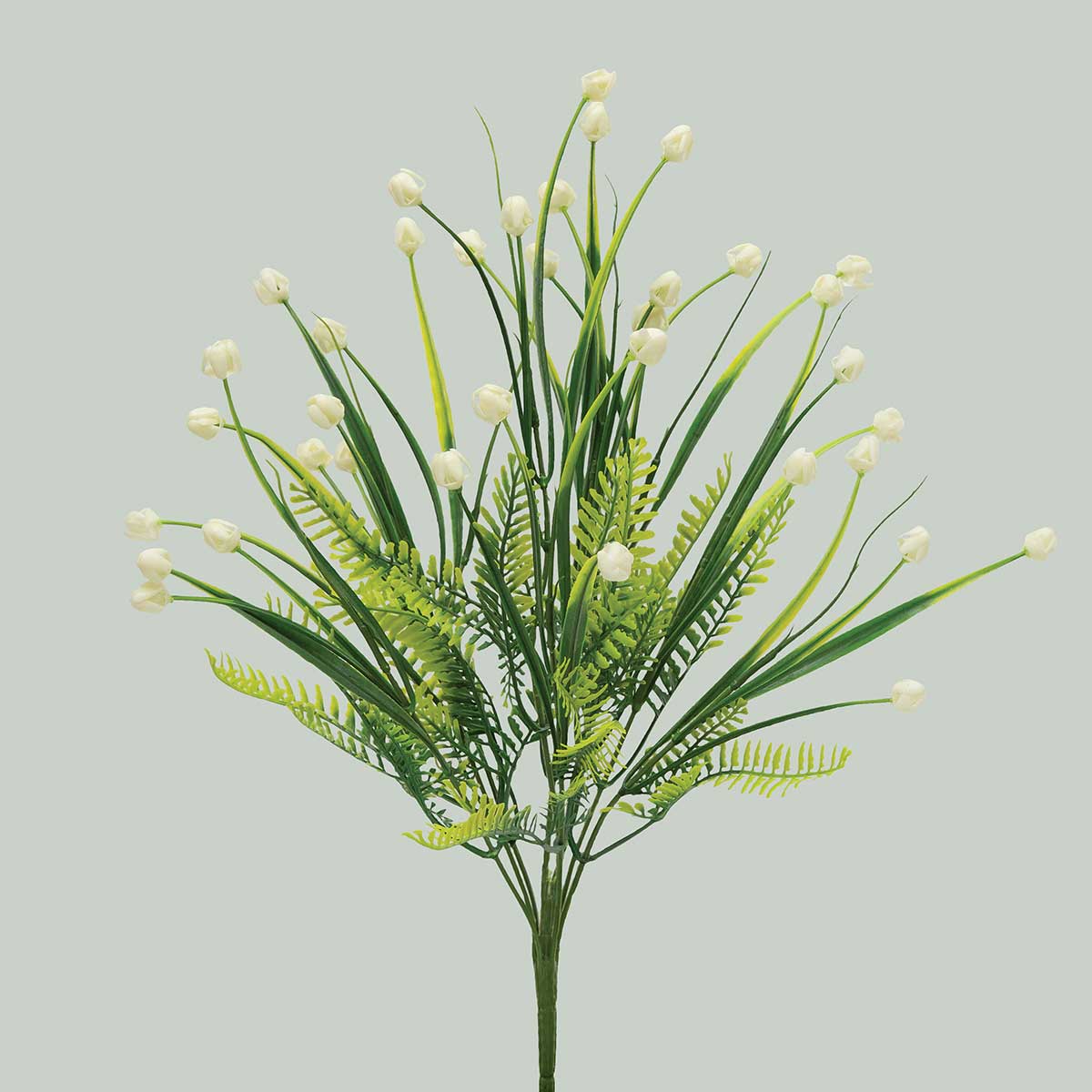 BUSH FLOWERING FERN/GRASS WHITE 8IN X 19IN GREEN - Click Image to Close