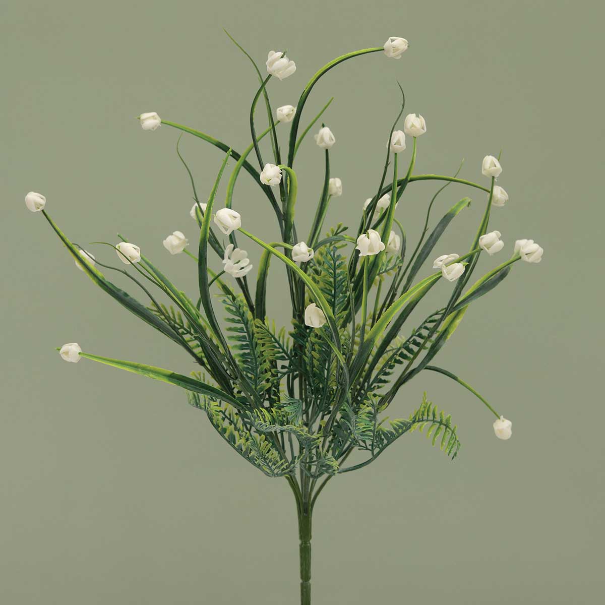 BUSH FLOWERING FERN/GRASS WHITE 8IN X 19IN GREEN - Click Image to Close