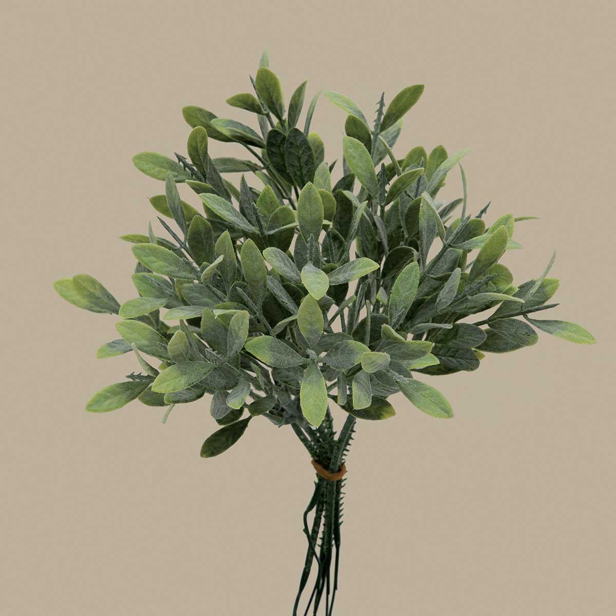 BUNDLE OF 6 FLOCKED SAGE LEAF 6IN X 9IN GREEN - Click Image to Close