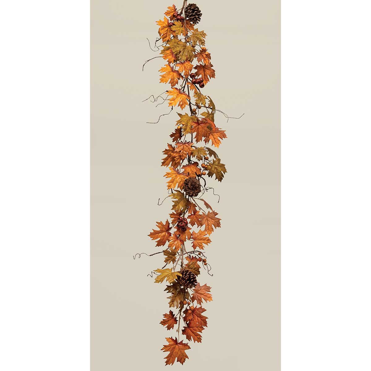 GARLAND MAPLE LEAF WITH PINECONES 10IN X 5FT