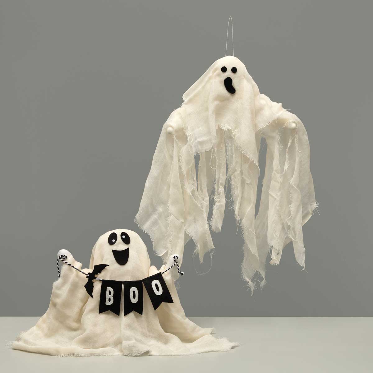b50 GNOME BOO GHOST WITH WIRED ARMS 10IN X 3IN X 9IN - Click Image to Close