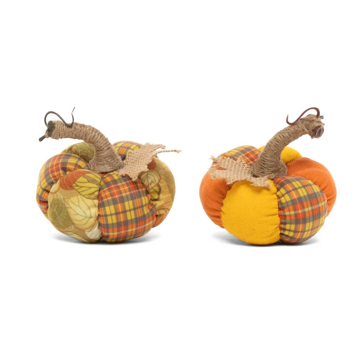PLUSH PUMPKIN 2 ASSORTED SMALL 4IN X 3.5IN WITH 1IN STEM