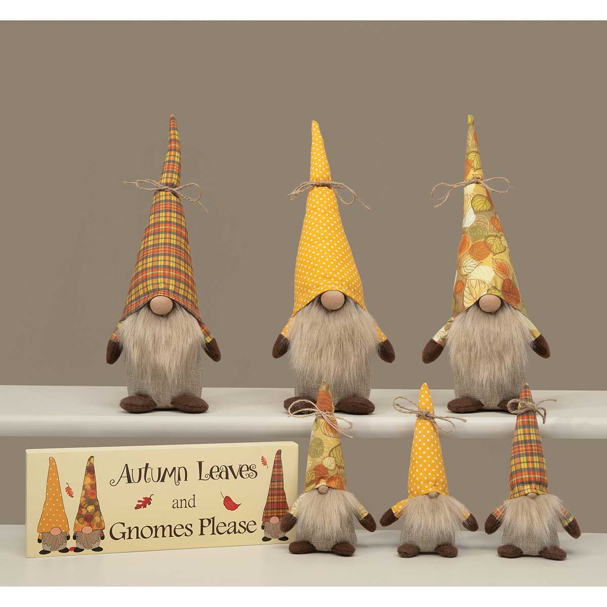 b50 BLOCK GNOMES PLEASE LEAVES 12IN X .75IN X 4.5IN BEIGE WOOD - Click Image to Close