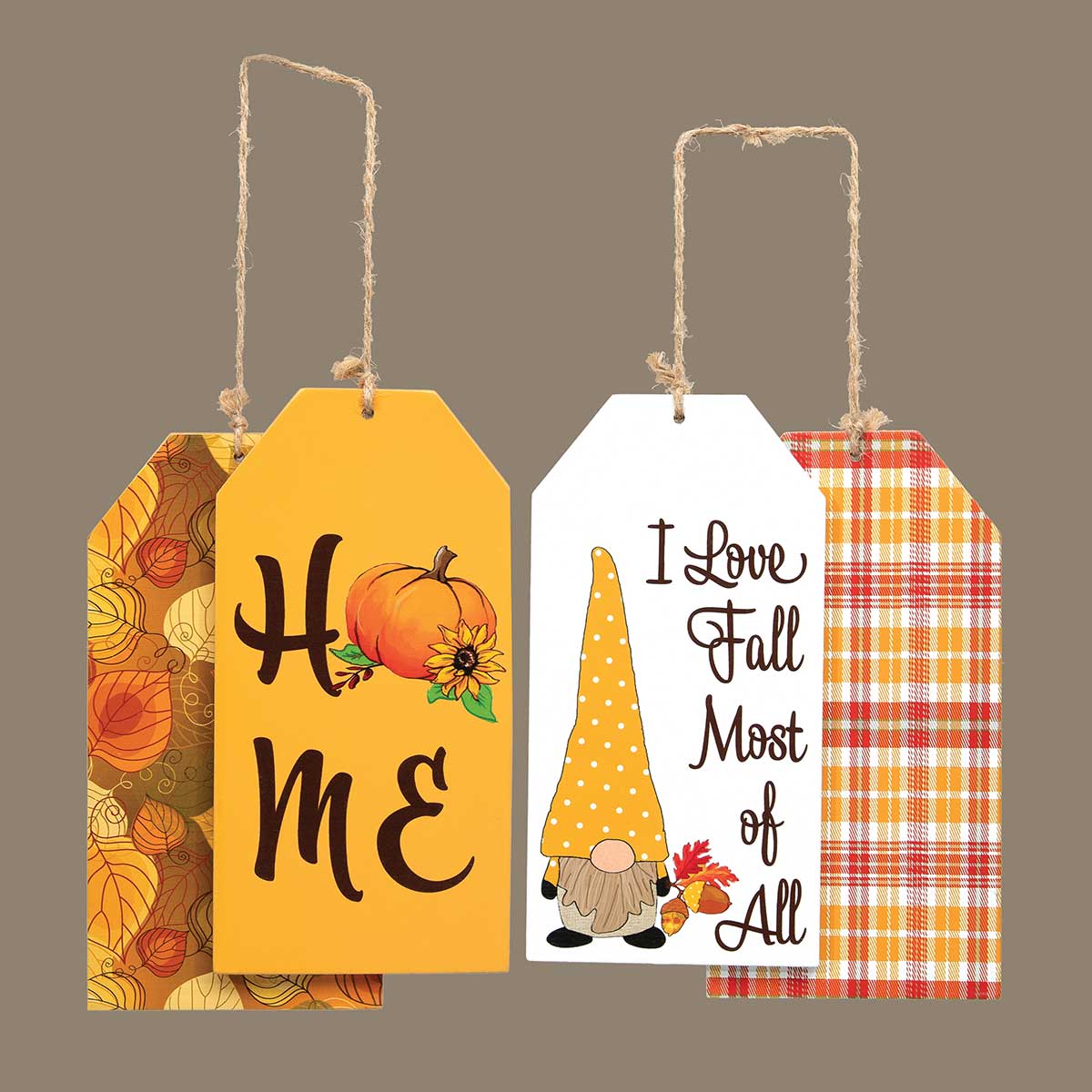 b50 TAG SIGN HOME/FALL 2 ASSORTED 4.25INX.25INX8.25IN ORANGE/WHI
