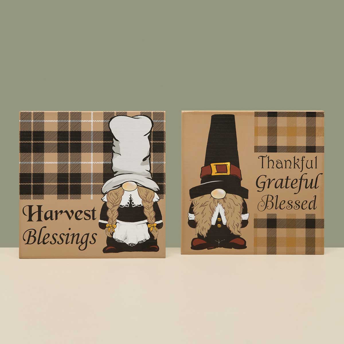 b50 BLOCK BLESSED/HARVEST 2 ASSORTED 7INX.75INX7IN BROWN/BLACK - Click Image to Close