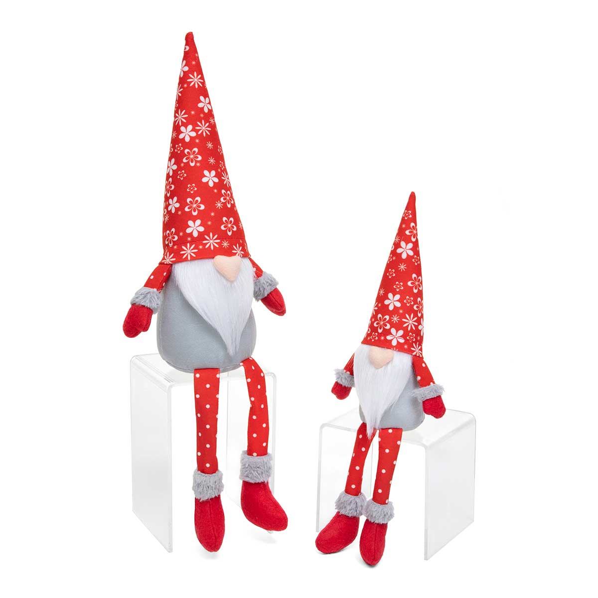 b70 GNOME FLORAL HAT WITH LEGS LA 4.75IN X 3.5IN X 17.5IN RED