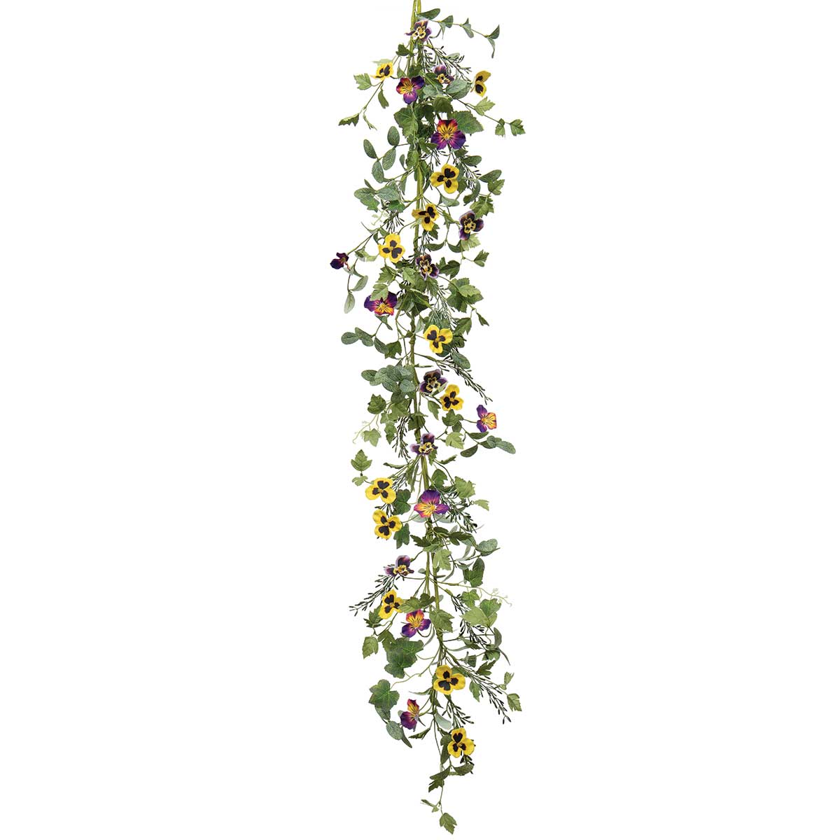 b50 GARLAND PANSY/FOLIAGE 11IN X 5IN PURPLE - Click Image to Close