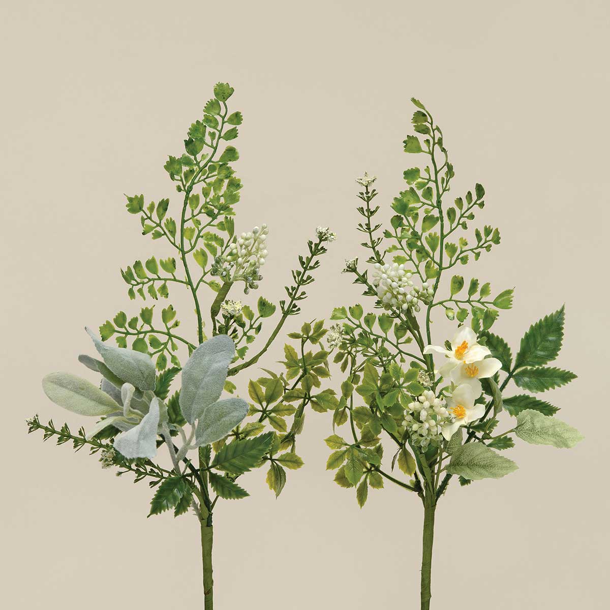 SPRAY FOLIAGE 2 ASSORTED 7IN X 15IN CREAM POLYESTER/PLASTIC