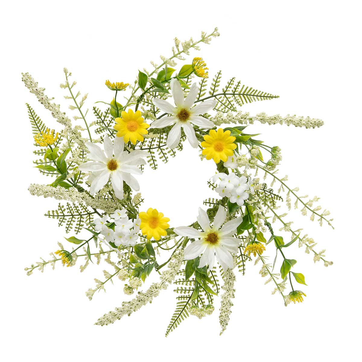 WREATH SUMMERTIME DAISY 14IN (INNER RING 5IN) - Click Image to Close