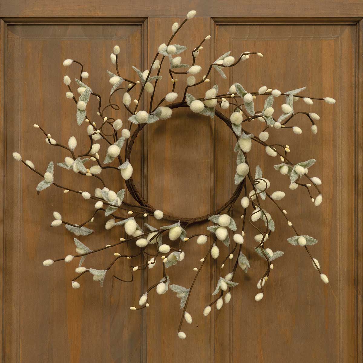 WREATH PUSSY WILLOW 18IN (INNER RING 6.5IN) - Click Image to Close
