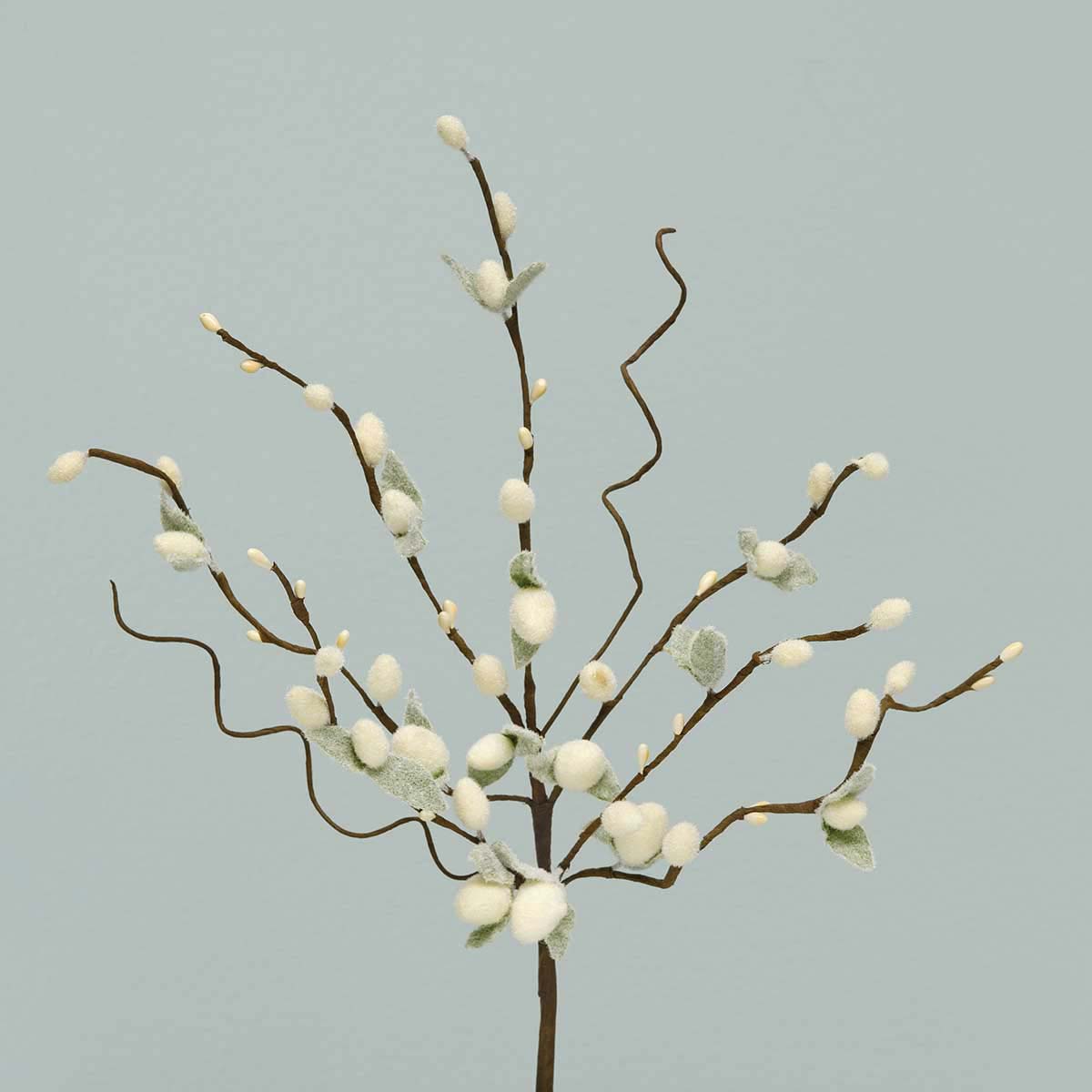 BUSH PUSSY WILLOW 5IN X 16IN POLYESTER/FLOCKING/FOAM - Click Image to Close