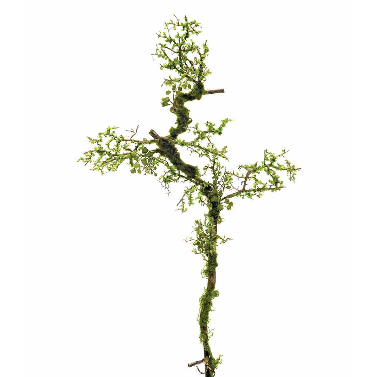 BRANCH FAUX WIRED TWIG AND MOSS LARGE 12IN X 34IN WITH MINI LEAF