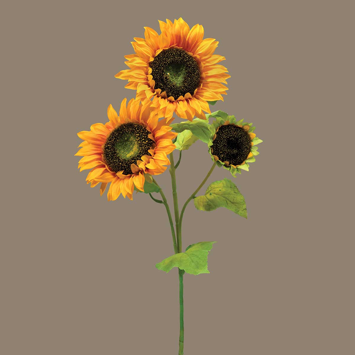SPRAY KANSAS SUNFLOWER 13IN X 31IN YELLOW/GREEN POLYESTER/SILK - Click Image to Close