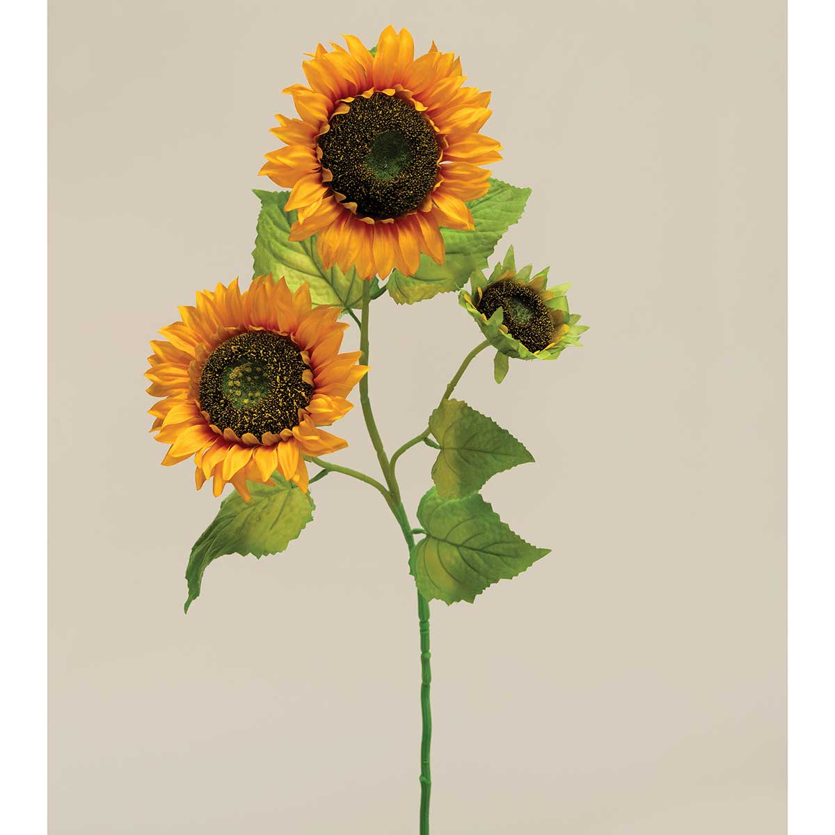 SPRAY KANSAS SUNFLOWER 13IN X 31IN YELLOW/GREEN POLYESTER/SILK - Click Image to Close