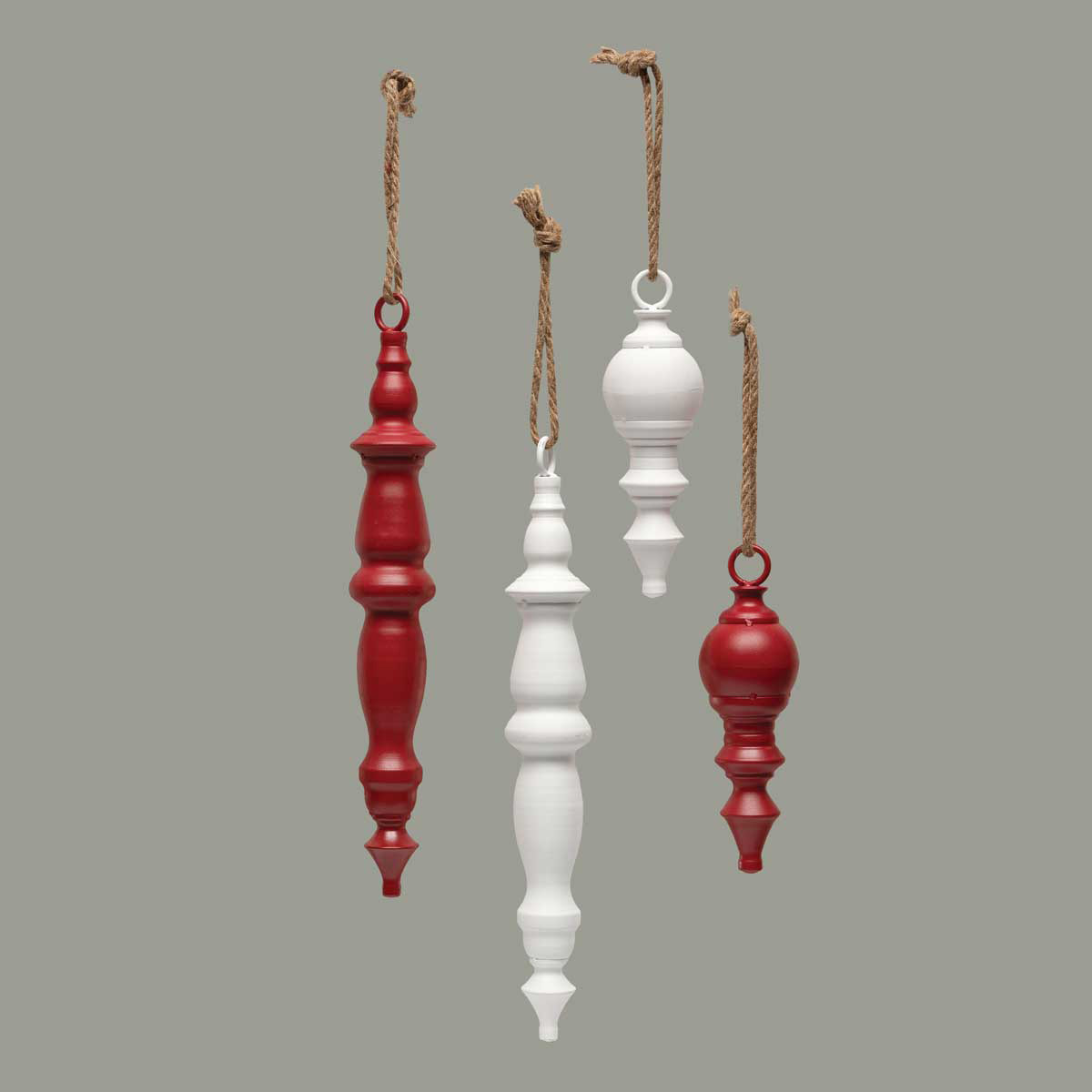 ORNAMENT FINIAL MATTE WHITE SMALL 2.75IN X 9IN METAL - Click Image to Close