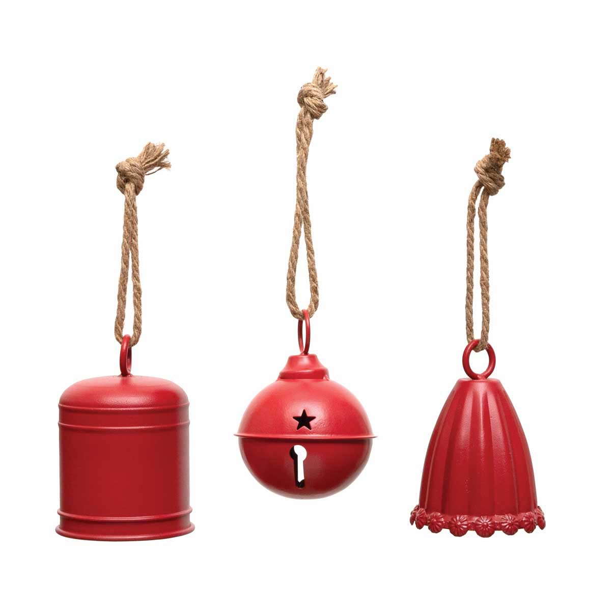 !HOLIDAY METAL BELL MATTE RED WITH JINGLE BELL CLAPPER