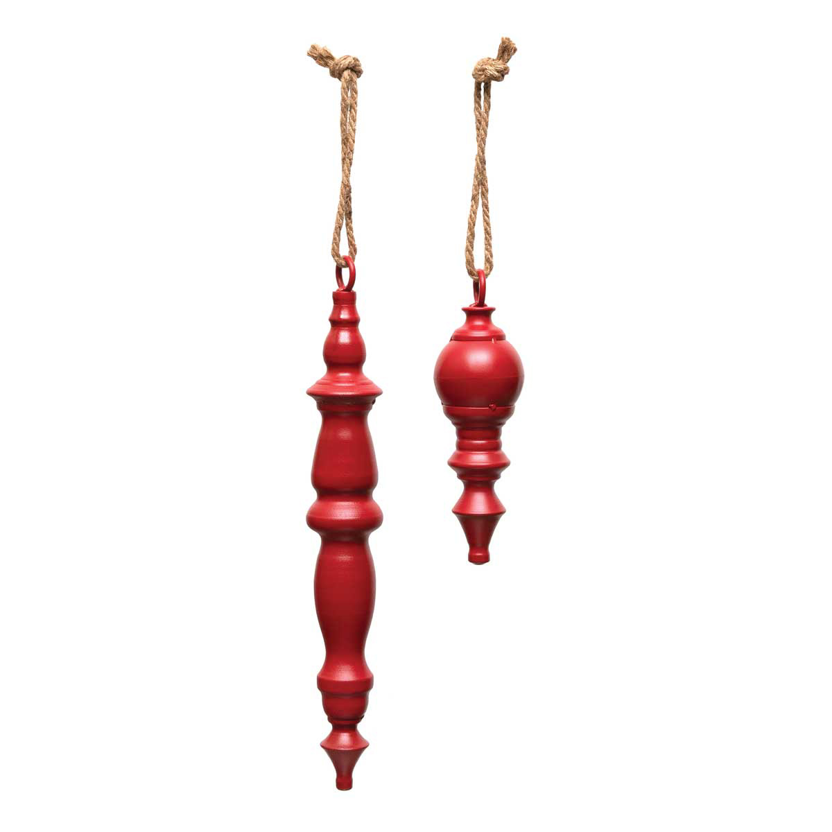 ORNAMENT FINIAL MATTE RED SMALL 2.75IN X 9IN METAL