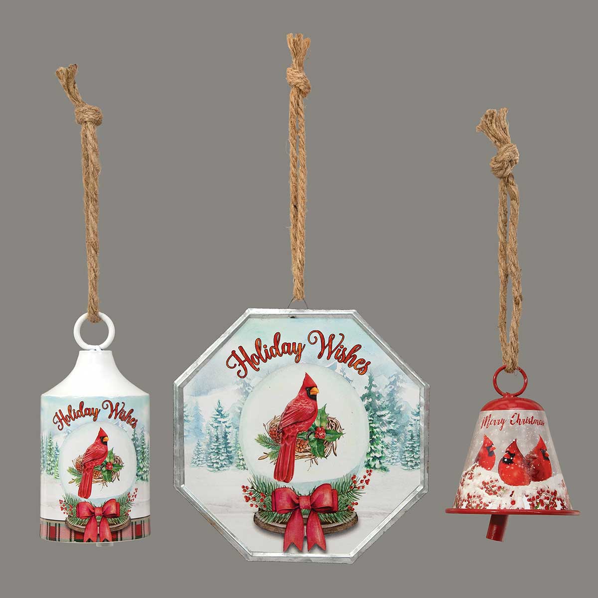 ORNAMENT CARDINAL ON BELL 3.25IN X 6.75IN WHITE - Click Image to Close