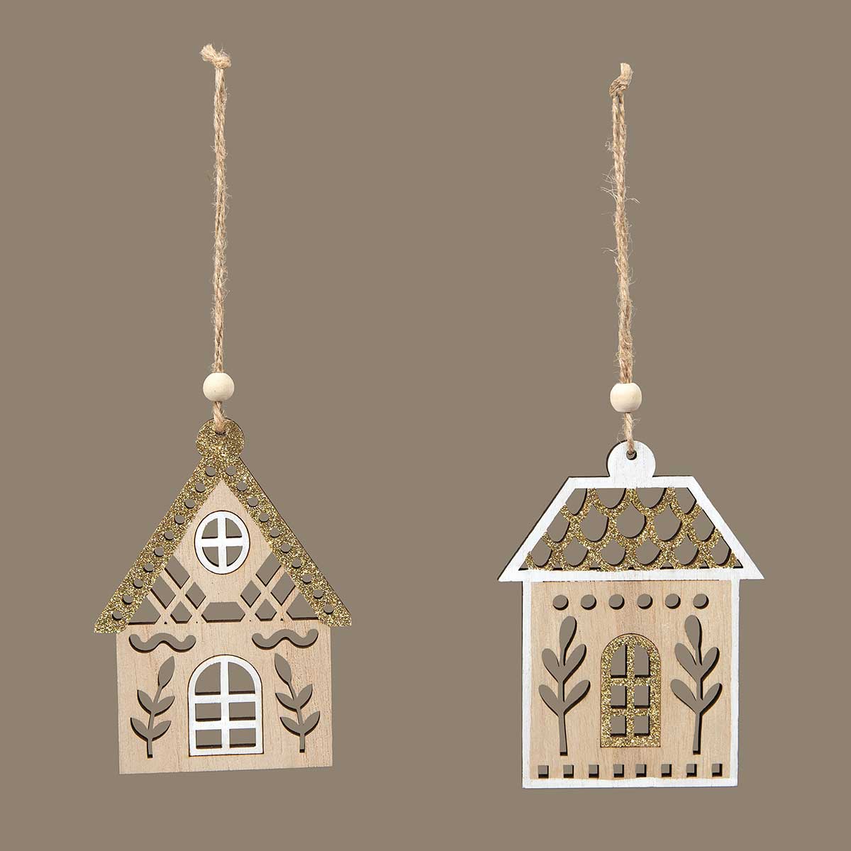 ORN COTTAGE CUTOUT 2 ASSORTED 3.25IN X .25IN X 4.25IN - Click Image to Close