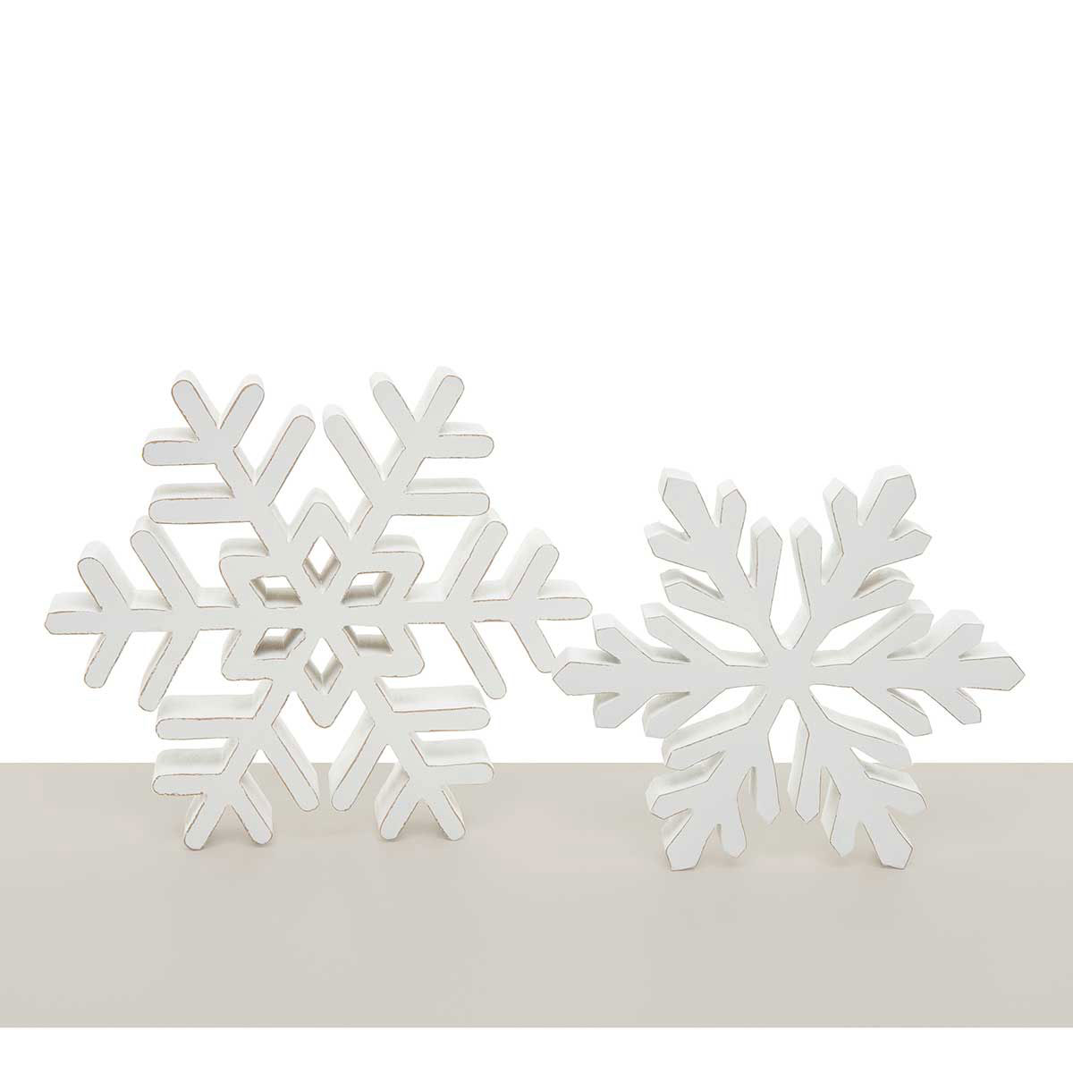 SIT-A-BOUT SNOWFLAKE LARGE 6.25IN X 1.25IN X 7IN WHITE WOOD