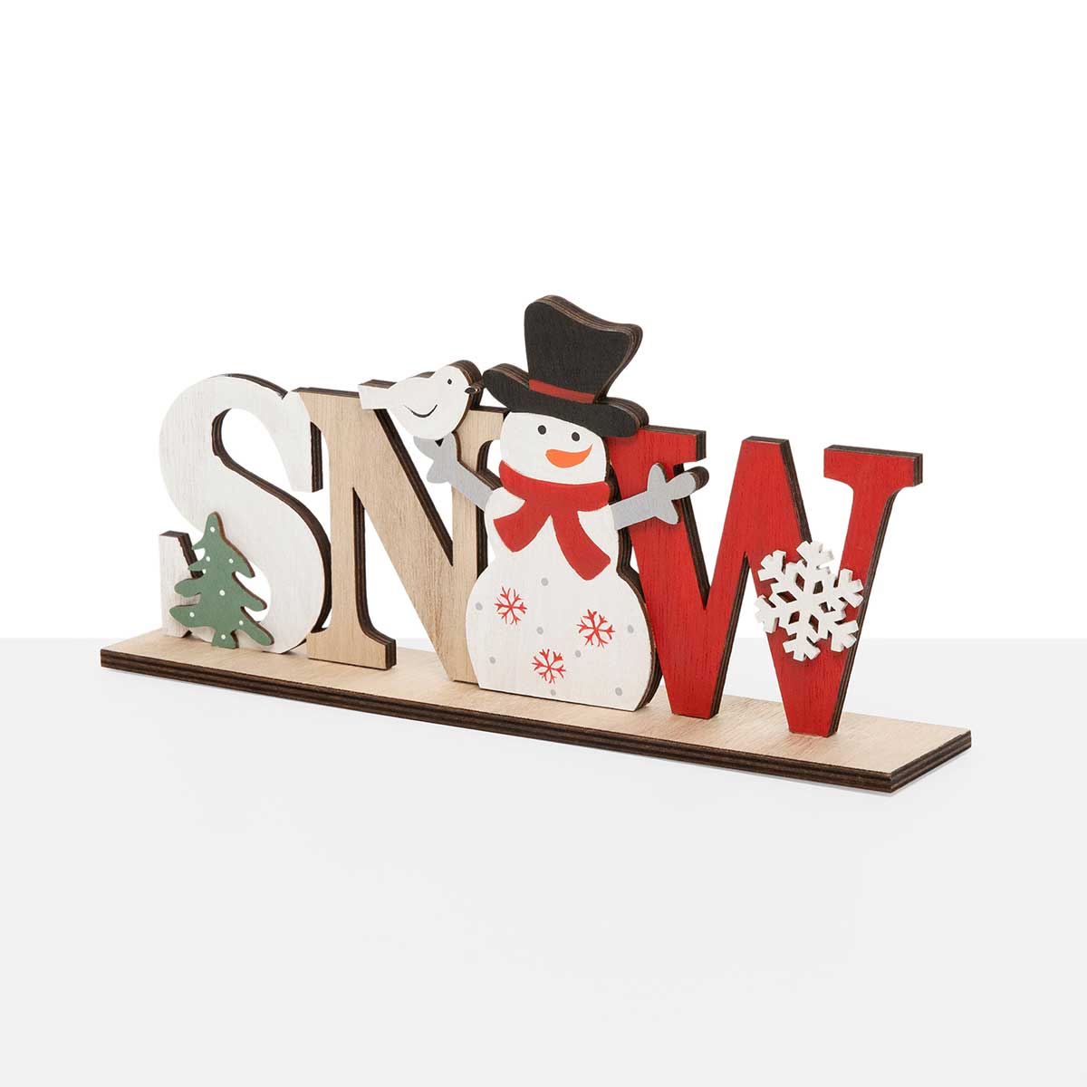 SIT-A-BOUT SNOW WITH SNOWMAN 10.25IN X 2IN X 4.75IN WHITE/RED