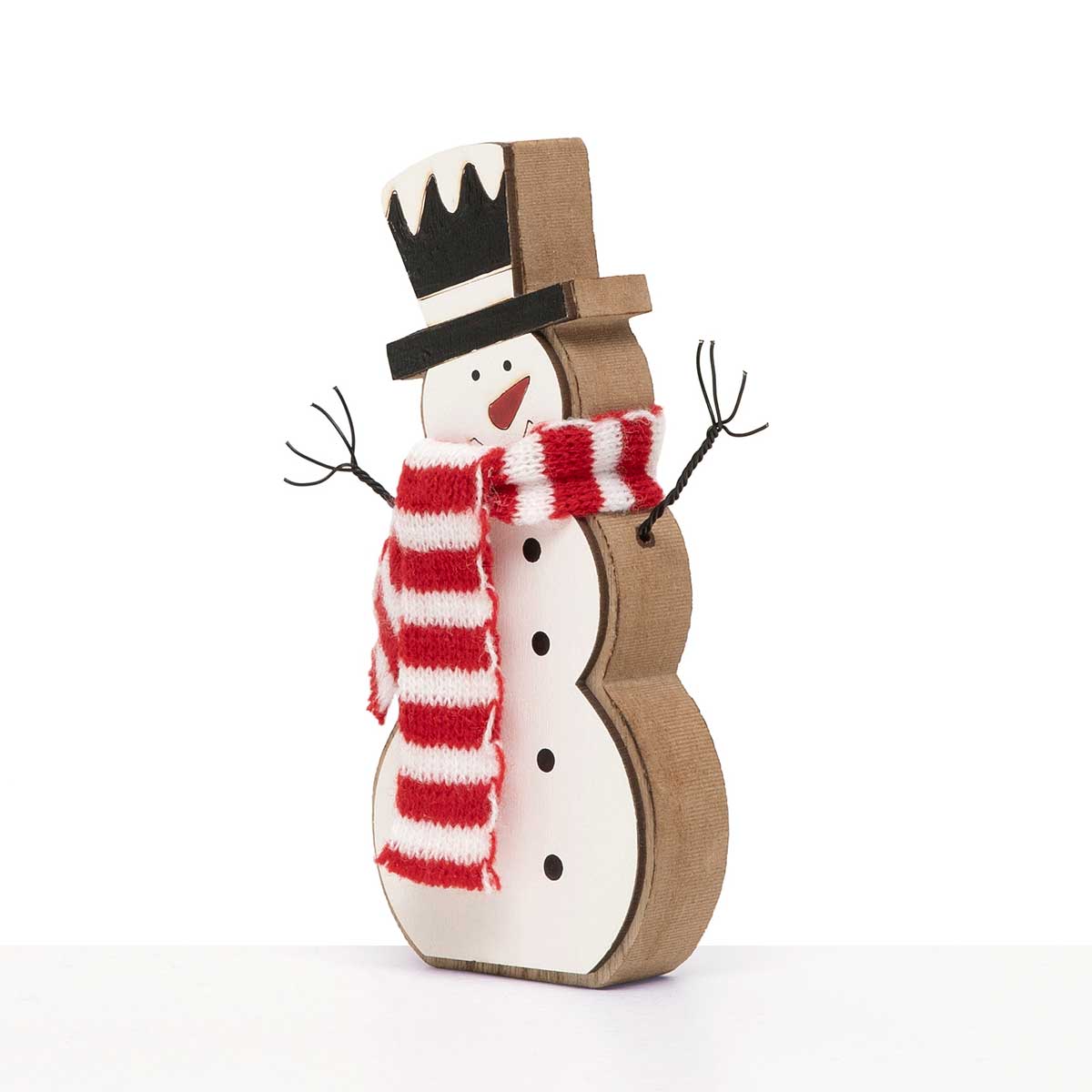 SIT-A-BOUT SNOWMAN LARGE 4.75IN X 1IN X 6IN WHITE/RED/BLACK