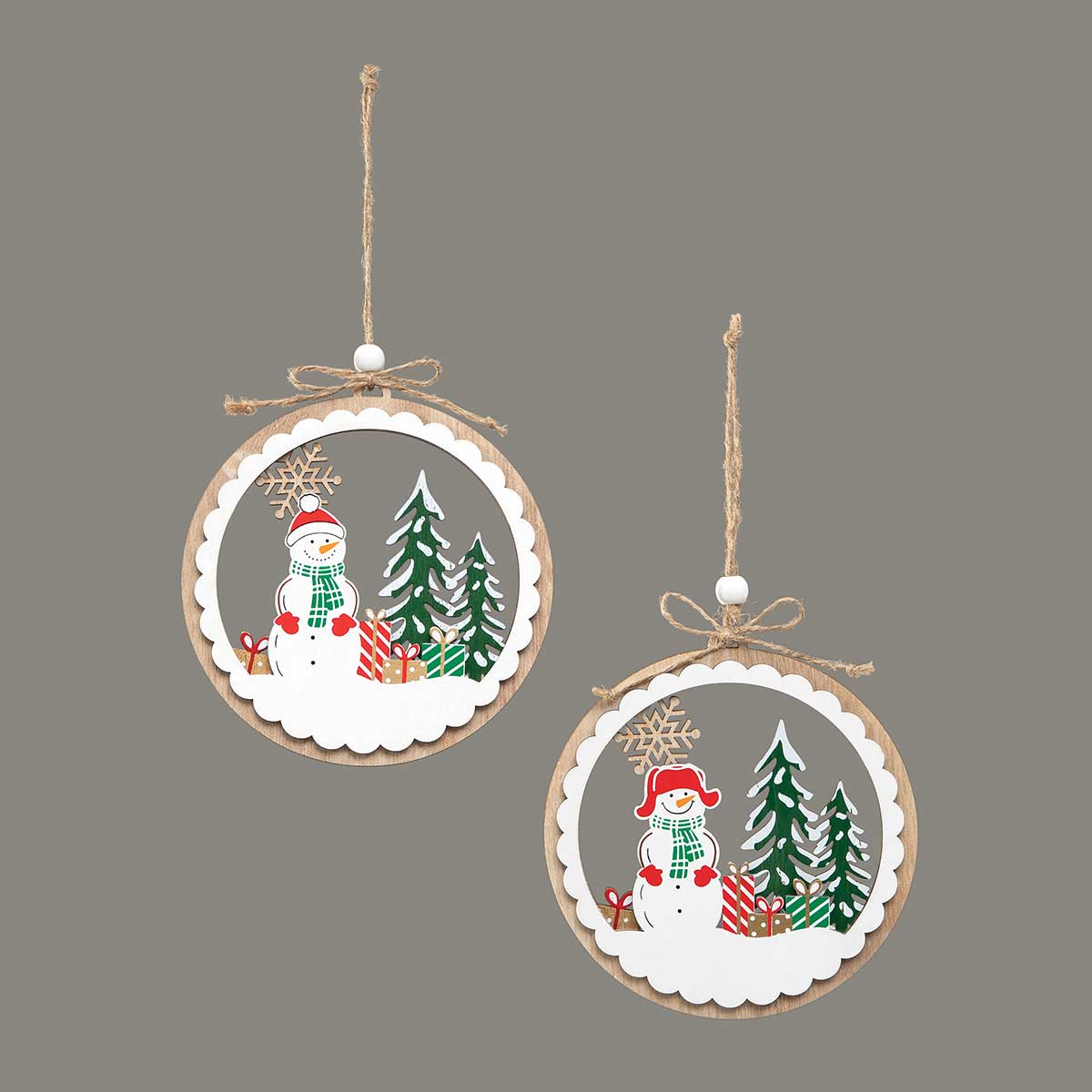 ORNAMENT SNOWMAN 2 ASSORTED 4.5IN X .25IN X 4.75IN WHITE - Click Image to Close