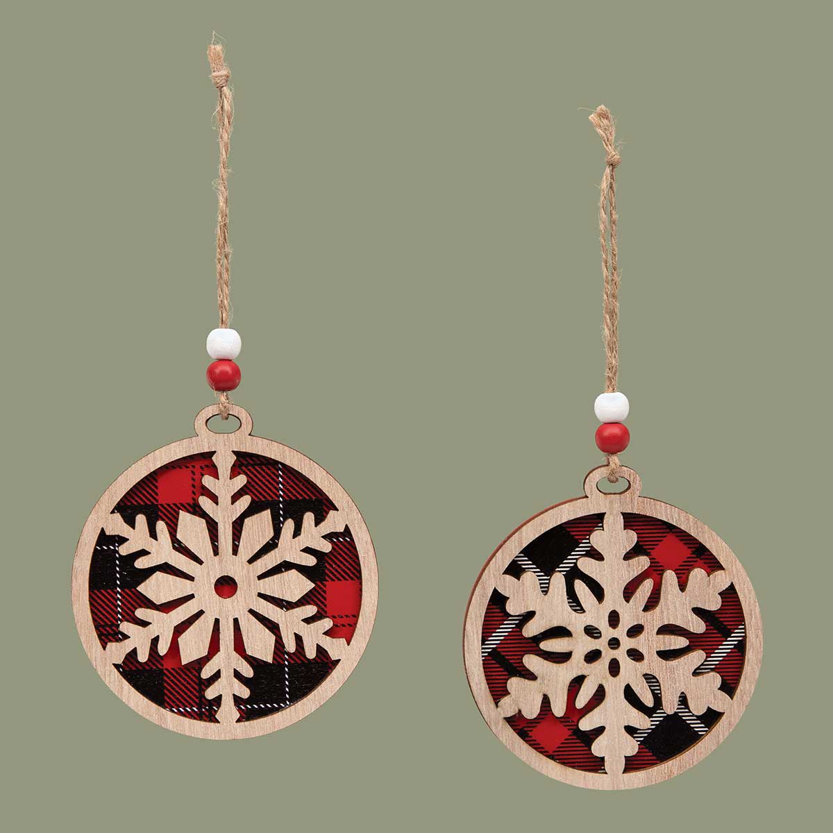 ORNAMENT SNOWFLAKE 2 ASSORTED 3.5IN X .25 X 4IN RED/BLACK/WHITE - Click Image to Close