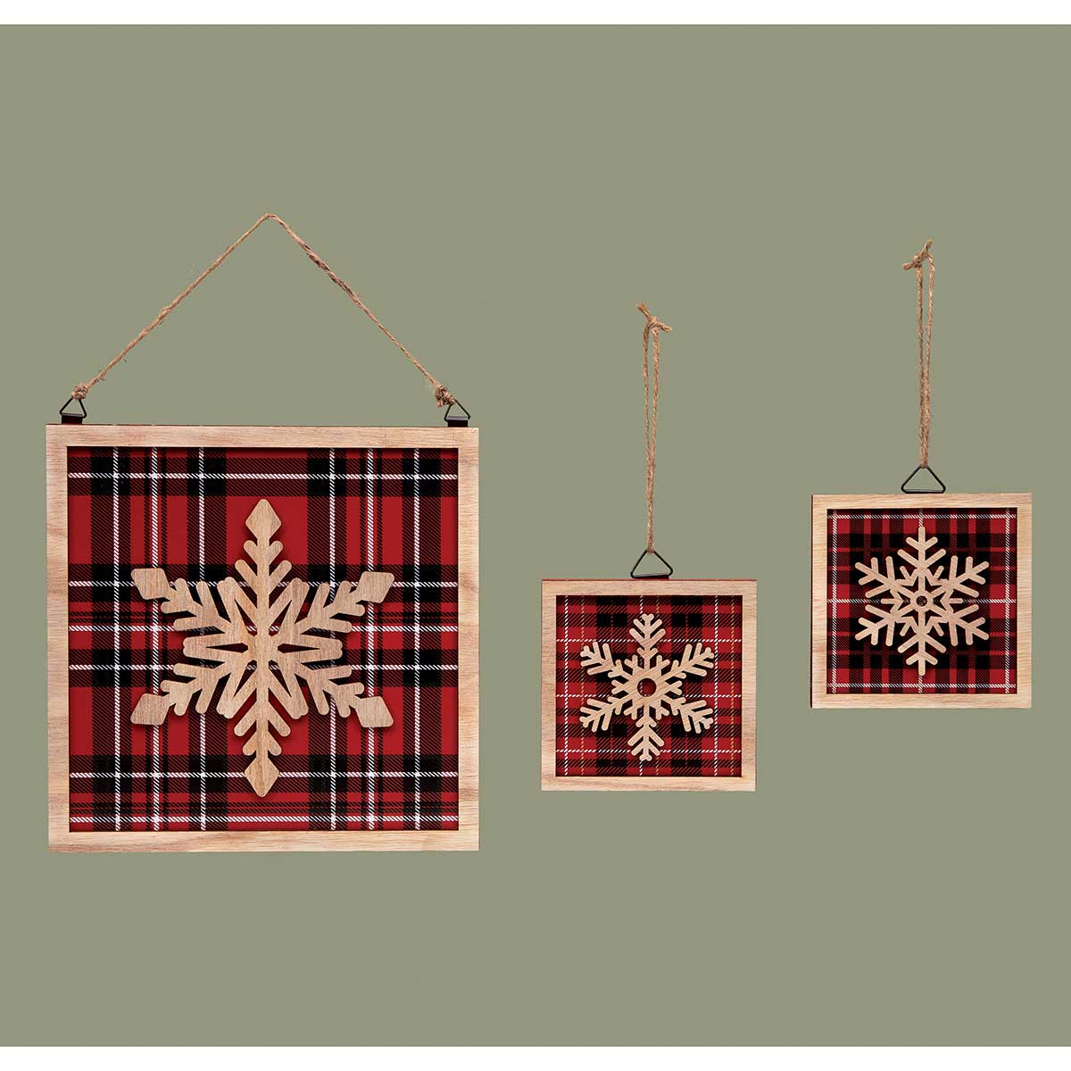 ORN/SIGN SNOWFLAKE SQUARE LARGE 8IN X .25IN X 8IN RED/BLACK - Click Image to Close